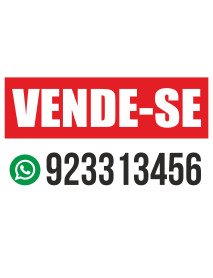 Placa Vende-se Vermelho WatsApp 100x60cm