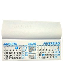 Mini macete calendário 7 folhas – 2026 Mini macete calendário 7 folhas – 2026