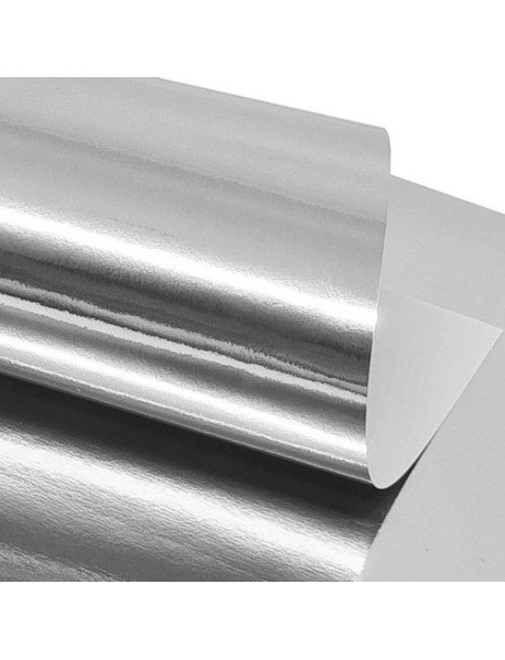 Papel  33x48cm Autocolante 100gr Prata