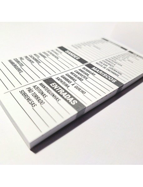 Bloco de Pedidos Café/Cervejaria