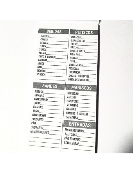 Bloco de Pedidos Café/Cervejaria