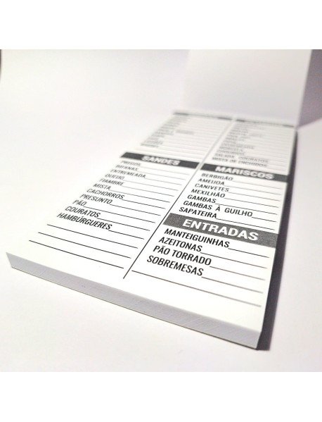 Bloco de Pedidos Café/Cervejaria