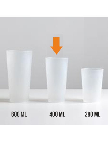 Copo reutilizável de 400 ml em PP