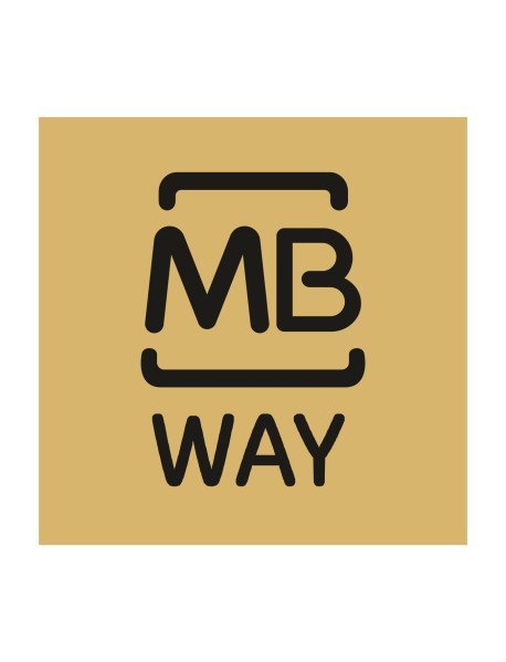 Placa MB Way Dourado e Preto 10x10cm