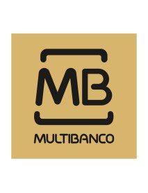 Placa Multibanco Dourado e Preto 10x10cm