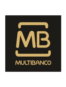 Placa 10x10cm Multibanco Preto e Dourado 