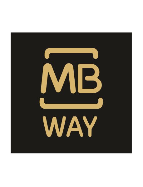 Placa MB Way Preto e Dourado 10x10cm