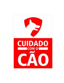 Placa 14,6x20,5cm Cuidado com o Cão
