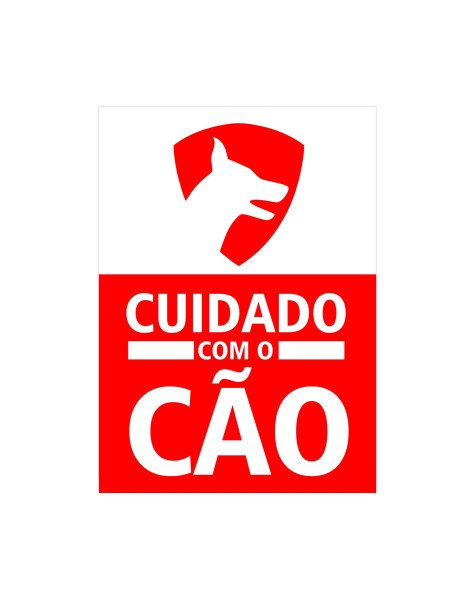 Placa 14,6x20,5cm Cuidado com o Cão Placa 14,6x20,5cm Cuidado com o Cão