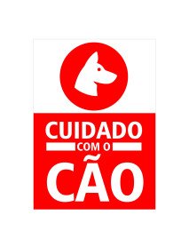 Placa 12,5x18cm Cuidado com o Cão