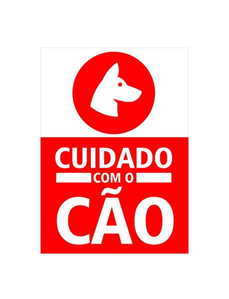 Placa 12,5x18cm Cuidado com o Cão Placa 12,5x18cm Cuidado com o Cão