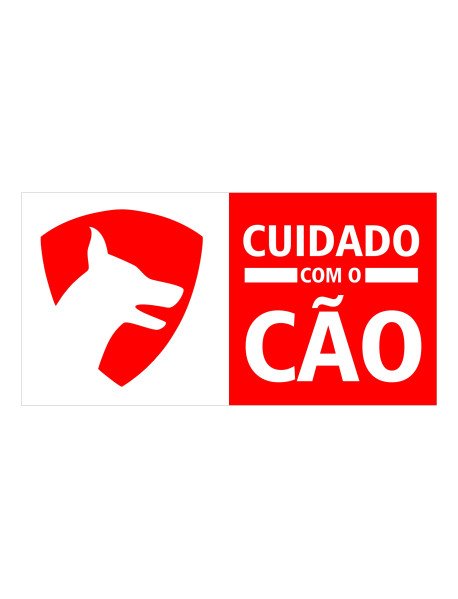 Placa Cuidado com o Cão 20,7x10,5cm Placa Cuidado com o Cão 20,7x10,5cm