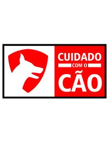 Placa 21,6x11,3cm Cuidado com o Cão