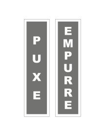 Conjunto de Placas Puxe Empurre 4,2x16,2cm Cinzento