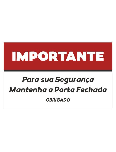 Autocolante 15x9cm Importante Mantenha a Porta Fechada
