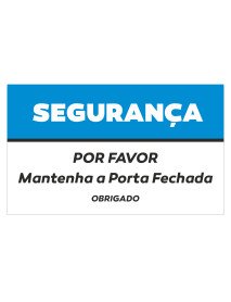 Autocolante 15x9cm Segurança Por Favor Mantenha a Porta Fechada