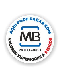 Autocolante 14cm Multibanco - Mínimo 5 Euros Redondo Autocolante 14cm Multibanco - Mínimo 5 Euros Redondo
