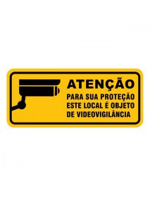 Autocolante 16,2x5,9cm Atenção Videovigilância