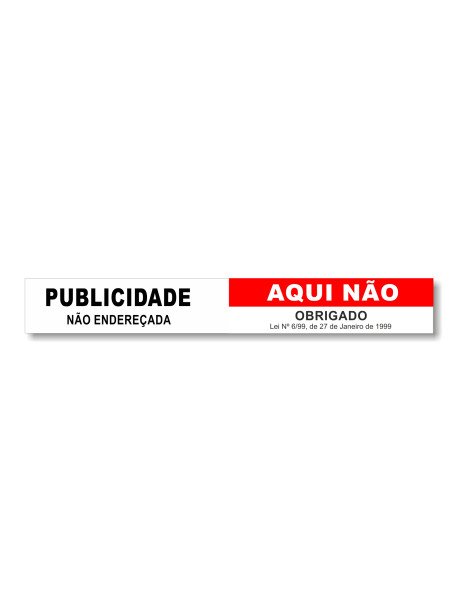 Publicidade Não Endereçada Aqui Não 15x2Cm Preto