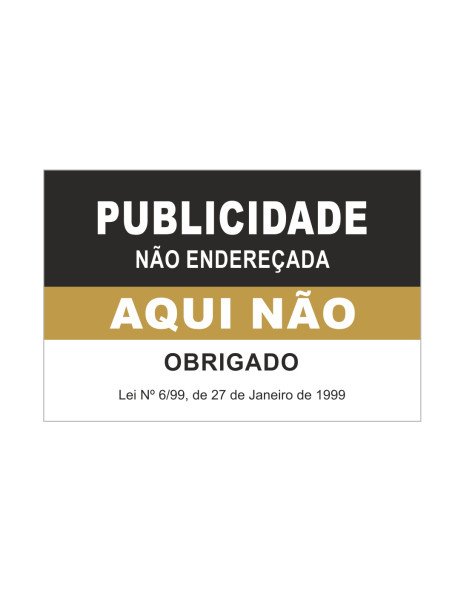 Publicidade Aqui Não 70x45mm