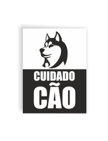 Placa Cuidado com o Cão 14,6x19,7cm