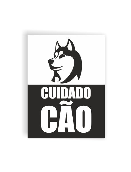 Placa Cuidado com o Cão 14,6x19,7cm