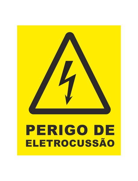  Autocolante 8x10cm Perigo de Eletrocussão