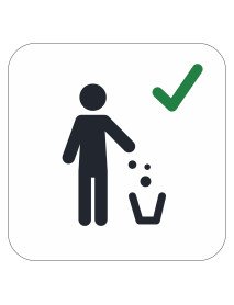 Placa Ponha o lixo no caixote 10x10cm