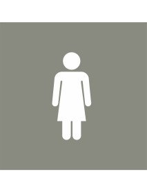 Placa WC Senhoras Cinzento 12x12cm
