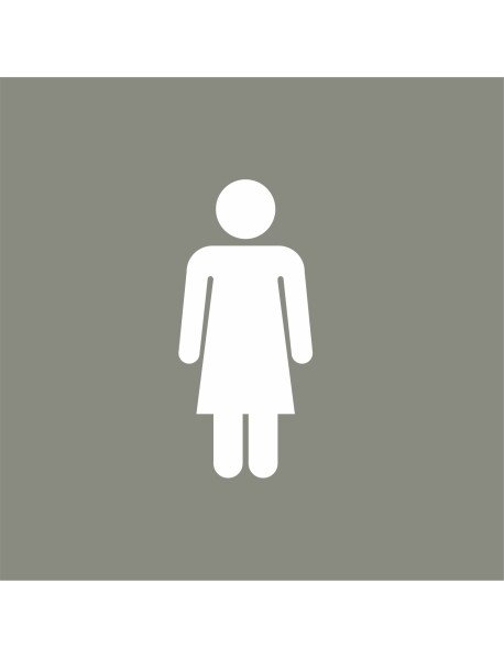 Placa WC Senhoras Cinzento 12x12cm