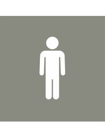 Placa 12x12cm WC Homens Cinzento