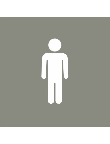 Placa 12x12cm WC Homens Cinzento