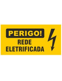 Placa 25X12,5cm Perigo - Rede Eletrificada Placa 25X12,5cm Perigo - Rede Eletrificada