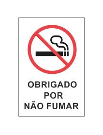 Autocolante Obrigado por não fumar 10x15cm