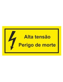 Placa Alta Tensão - Perigo de Morte - 20x10cm Placa Alta Tensão - Perigo de Morte - 20x10cm