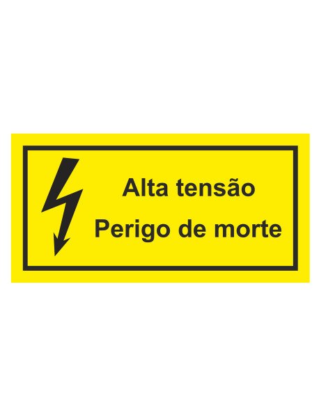 Placa Alta Tensão - Perigo de Morte - 20x10cm
