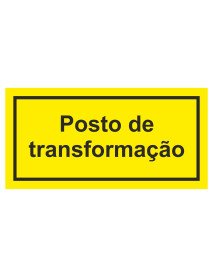 Placa Posto de Transformação - 20x10cm Placa Posto de Transformação - 20x10cm