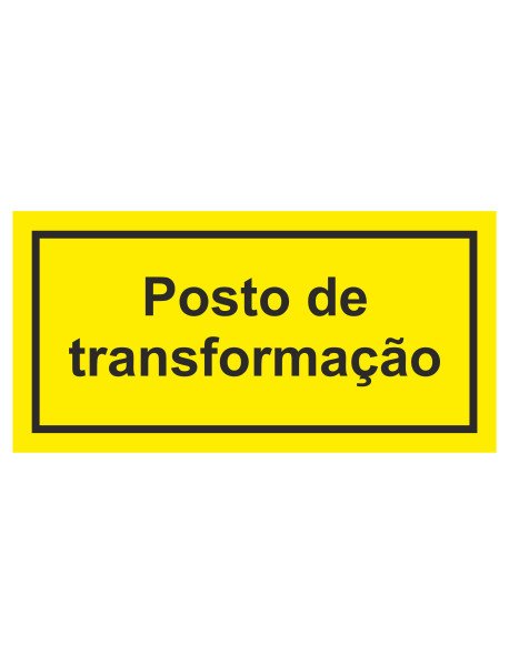 Placa Posto de Transformação - 20x10cm