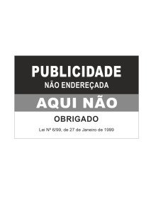 Autocolante 75x50mm Publicidade Aqui Não Preto e Cinza Autocolante 75x50mm Publicidade Aqui Não Preto e Cinza