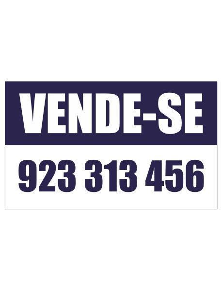 Placa Vende-se Azul 100x60cm Placa Vende-se Azul 100x60cm