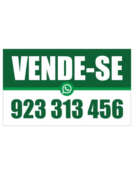 Placa Vende-se Verde WatsApp 100x60cm