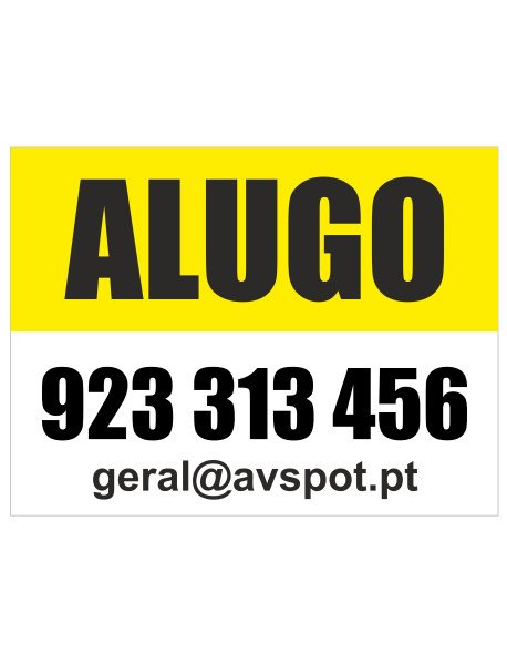 Placa 65x49cm Alugo