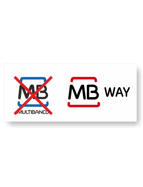 Placa 13x30cm Multibanco Não - MB Way Sim 