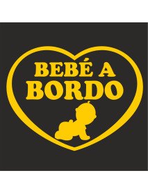 Autocolante 14,8 x 11,5 cm Bebé a Bordo Amarelo