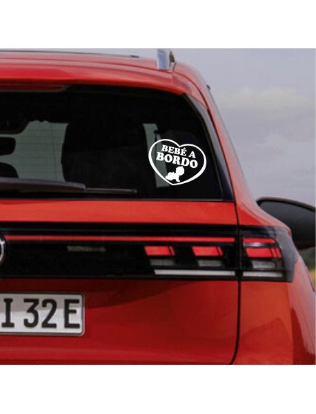 Autocolante 14,8 x 11,5 cm Bebé a Bordo Branco