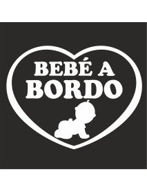 Autocolante 14,8 x 11,5 cm Bebé a Bordo Branco
