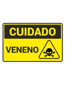 Placa Cuidado Veneno 30 x 20 cm