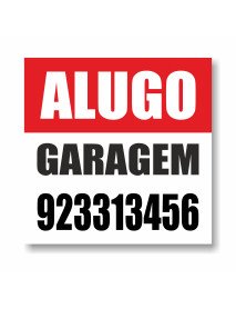 Placa 50x50 cm Alugo Garagem