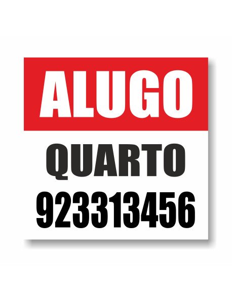 Placa 50x50 cm Alugo Quarto