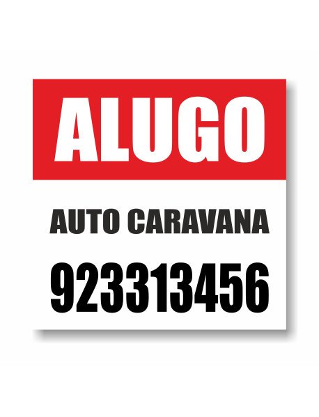 Placa 50x50 cm Alugo Auto-Caravana